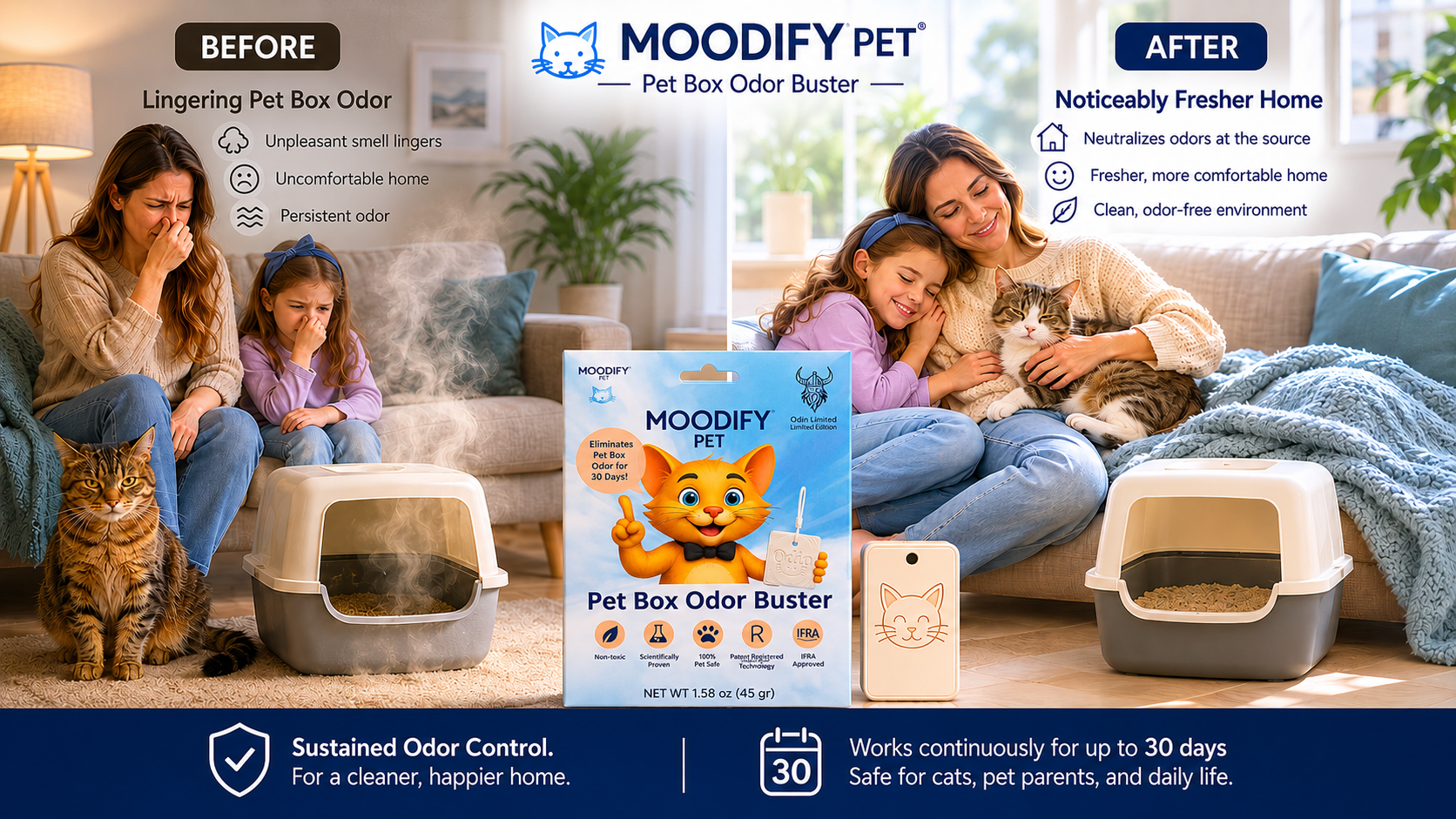 MoodifyPet Odin Special Edition Cat Litter Odor Neutralizer — 2 Pack